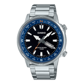 Casio, Men’s Watch Analog, Blue Dial Silver Stainless Steel Band, MTD-130D-1A2VDF